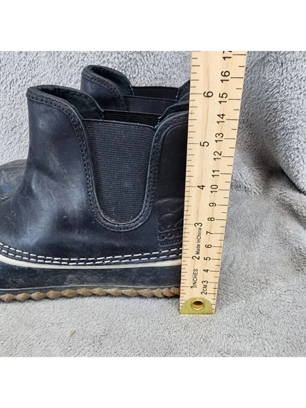 Sorel Shoes Womens Size 6 Out N About Black Leather Chelsea Duck Boots *Read*